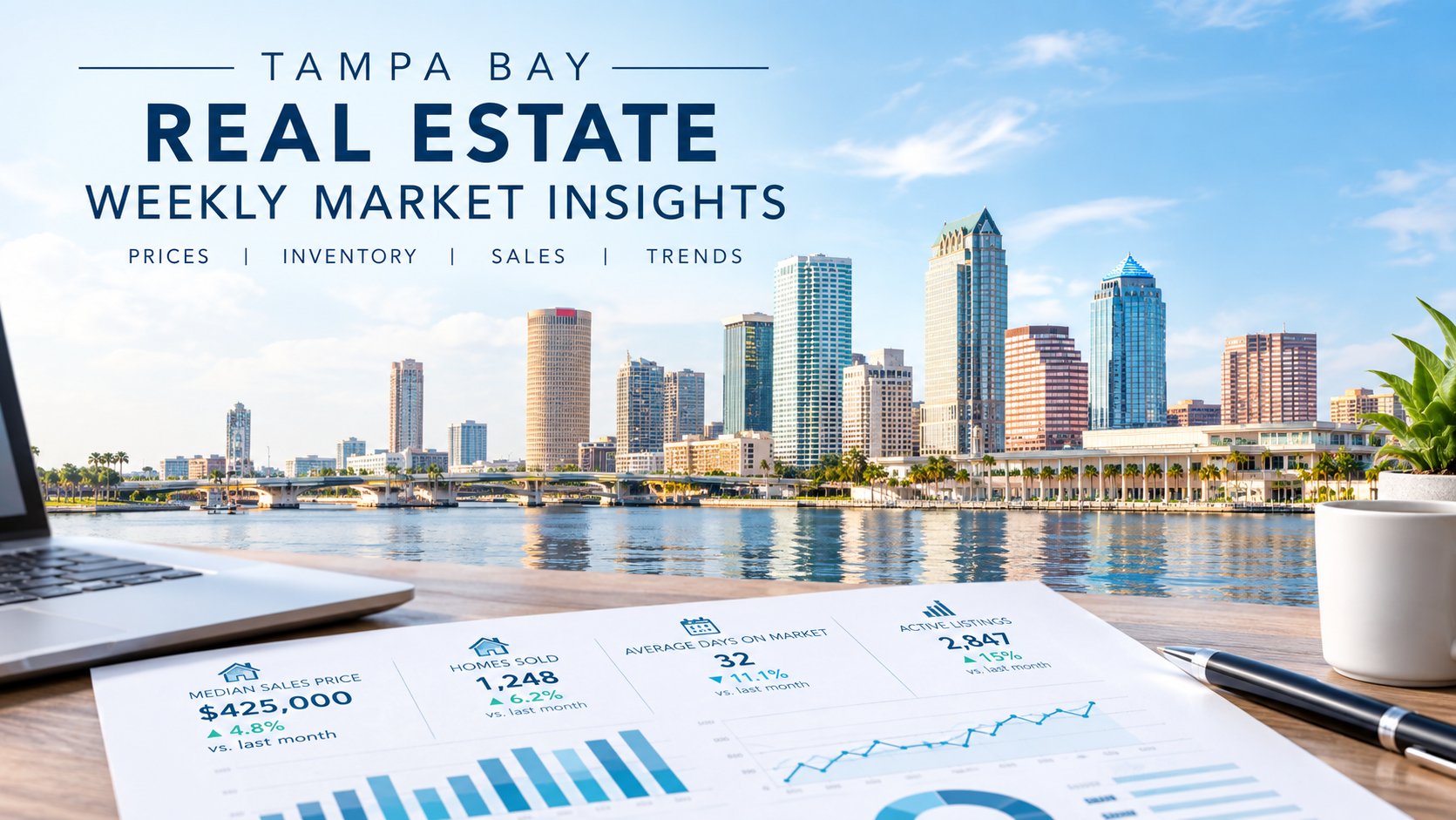 Tampa Bay real estate market insights: the downtown Tampa skyline across the water